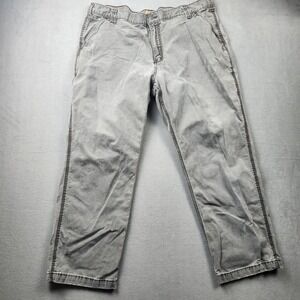 Carhartt Relaxed Fit Gray Canvas Work Pants Mens 42x30 Rugged Carpenter Utility